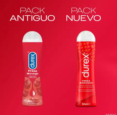 Durex - Lote Set 3x Lubricantes Sabor Fresa 50ml, Dulce y Placentero, Sexo Seguro