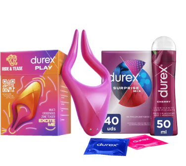 Durex - Surprise Mix 40 Condones Surtidos + Lubricante Cherry 50ml