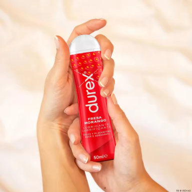 Durex - Lote Set 3x Lubricantes Sabor Fresa 50ml, Dulce y Placentero, Sexo Seguro